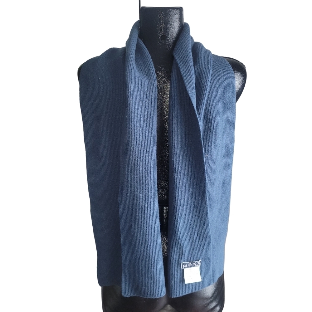 Mexx Mens Blue Lambswool Scarf